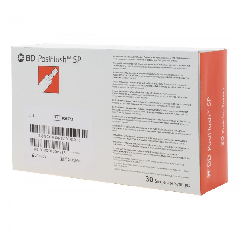 3mL Saline BD PosiFlush SP Prefilled Syringes