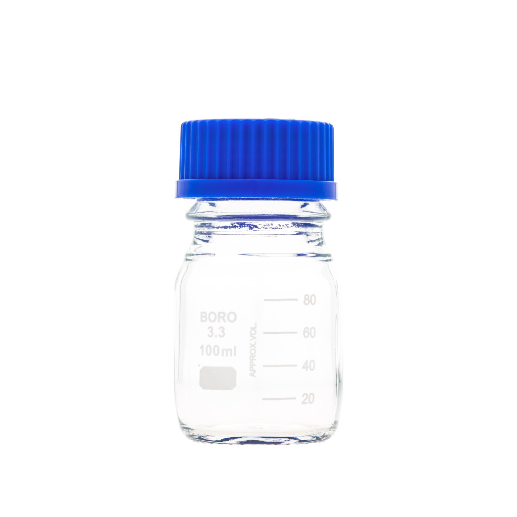 Glass Reagent Media Bottle Borosilicate Glass 100ml LabCo