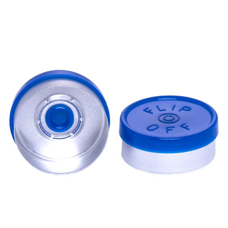 Blue Plastic Flip Top Lid Gloss Flip Off Logo 20mm